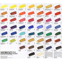 Golden Fluid Acrylic Hand Painted Colour Chart