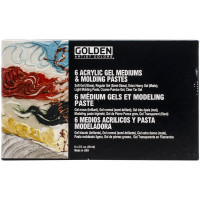 Golden Acrylic 6 x  Gel Mediums & Moulding Pastes Set